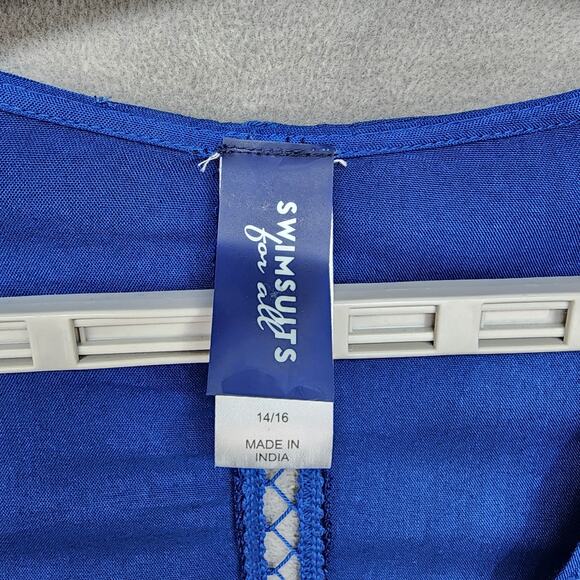 NWT Swimsuits for All Coverup Size 14/16 LARGE Tunic Dress Blue Ombre Beach Pool - Picture 7 of 16